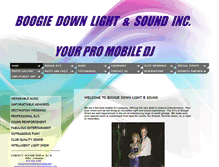 Tablet Screenshot of boogiedownlightandsound.com